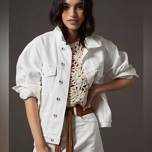 Favorite Daughter Otto Boyfriend Jacket Anthropologie Whistler White XSMALL